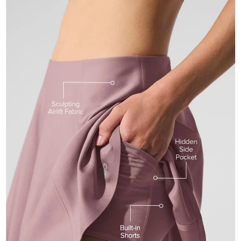 ALO Yoga Smoky Quartz Airlift Tennis Skirt